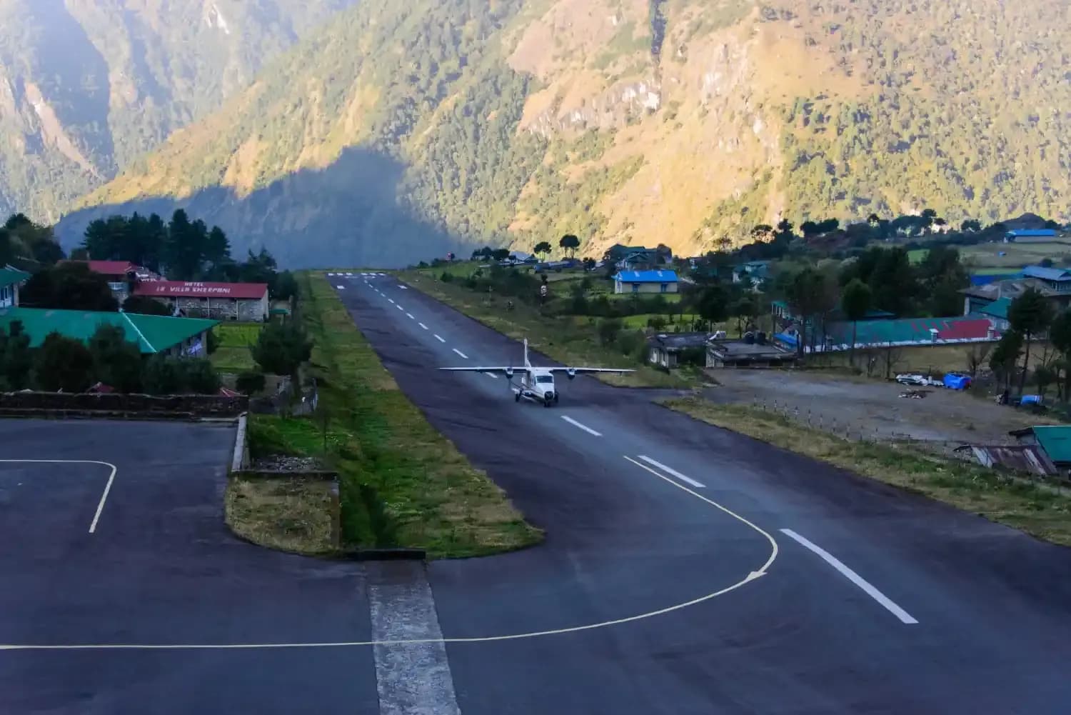 Mountain landscape at Lukla showing why weather matters for flight planning