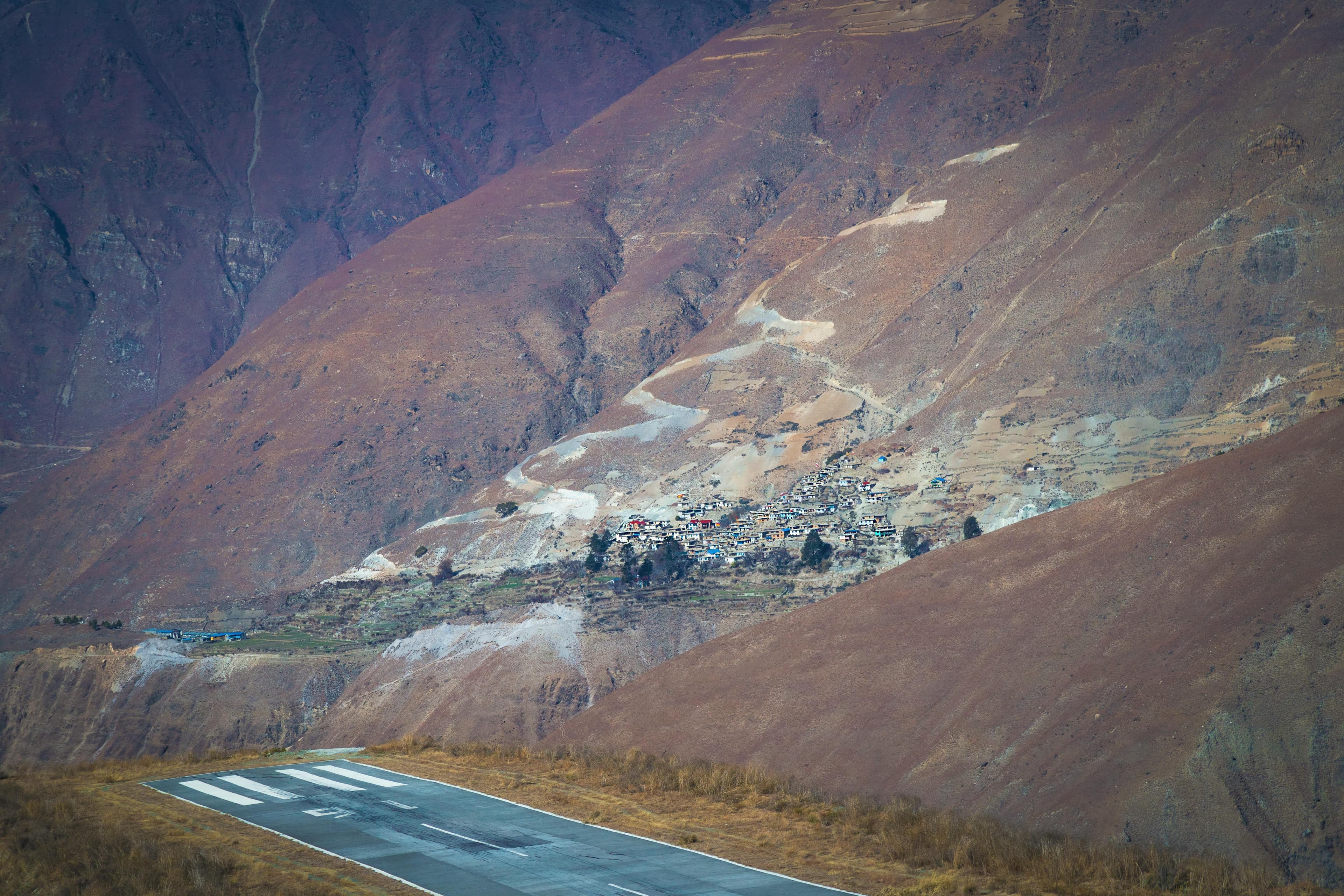 Mountain road travel scene