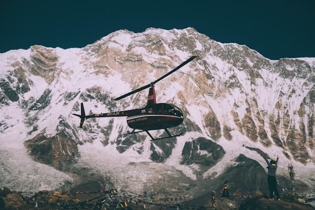 Lukla runway and mountain landscape